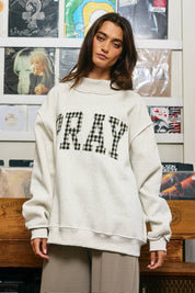 Pray Gingham Appliqué Mockneck