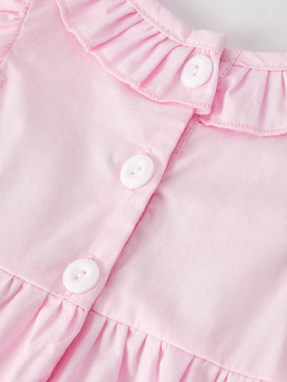 Easter Ruffles Girls Pink Romper