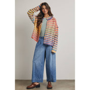 Multi Color Button Up Cardigan