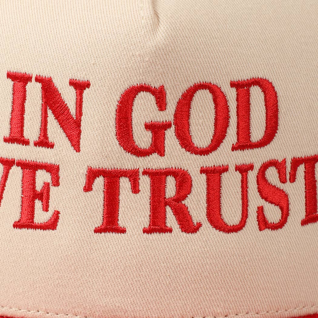 In God We Trust Embroidered Two-Tone Canvas Cap