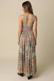 Andrea Contrast Printed Maxi Dress