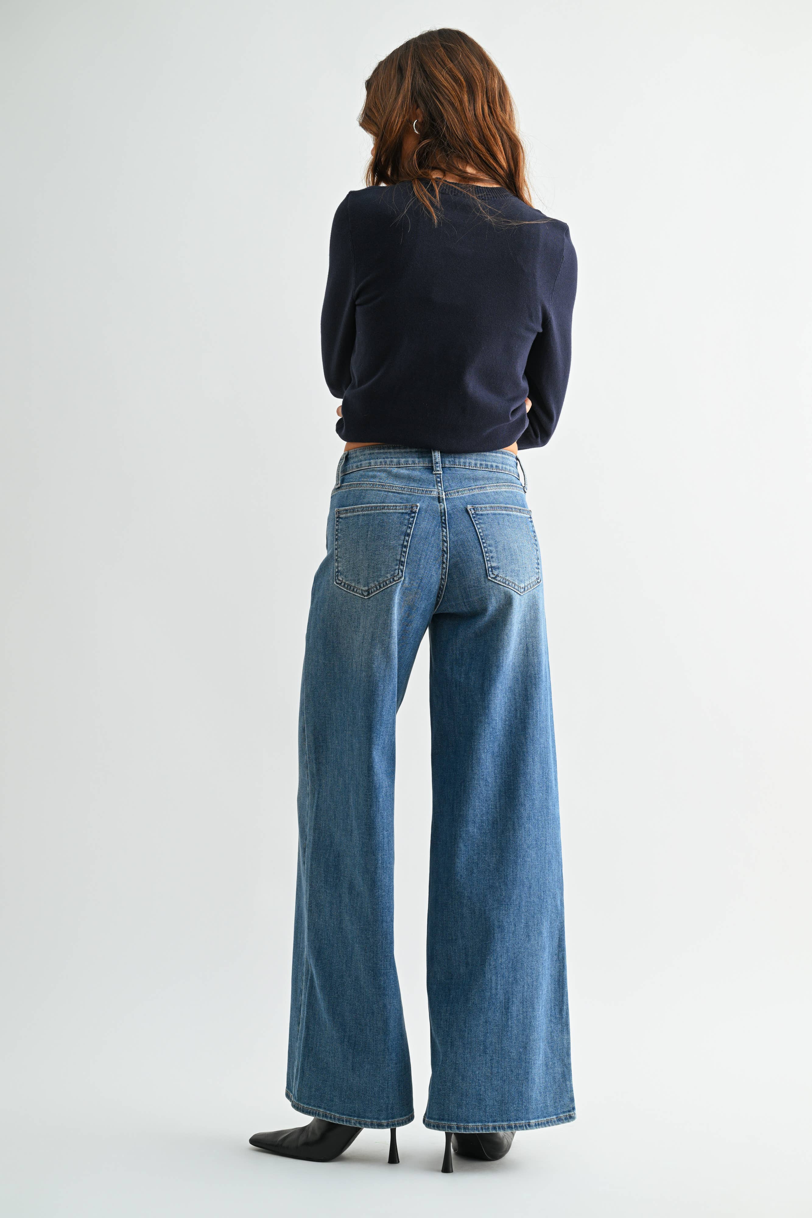 Relaxed Button Down Wide Leg