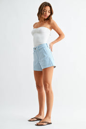 Light Blue Stripe Utility Shorts