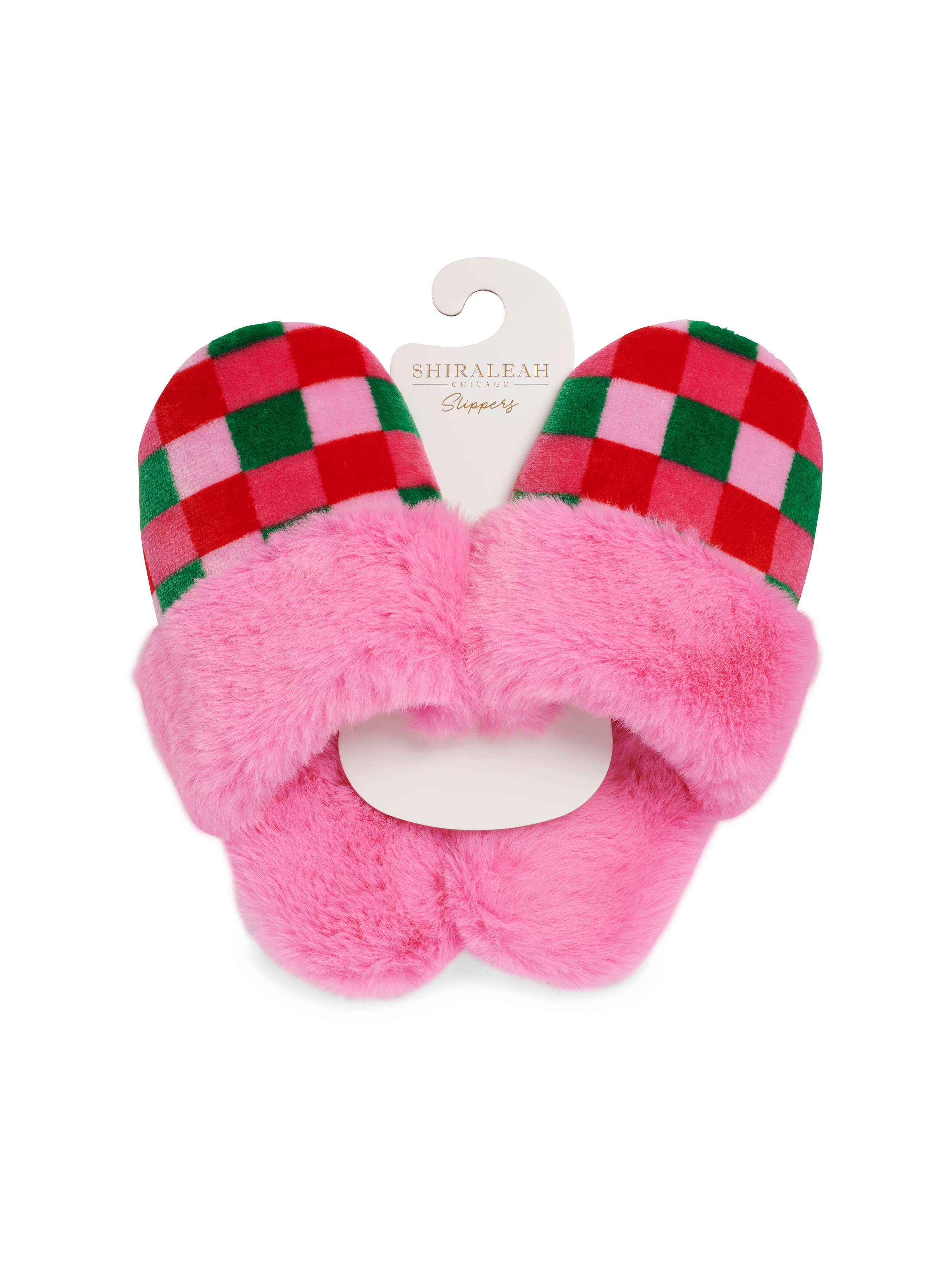 Pink Checkered Slippers