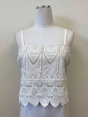 White Embroidered Top And Skirt Set