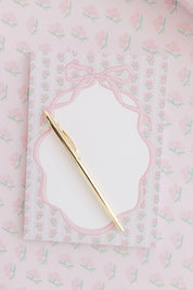 Pink Flower Ribbon Notepad