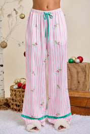 Pink Stripe Christmas Pajama Set