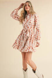 Floral Embrodiered Mini Dress