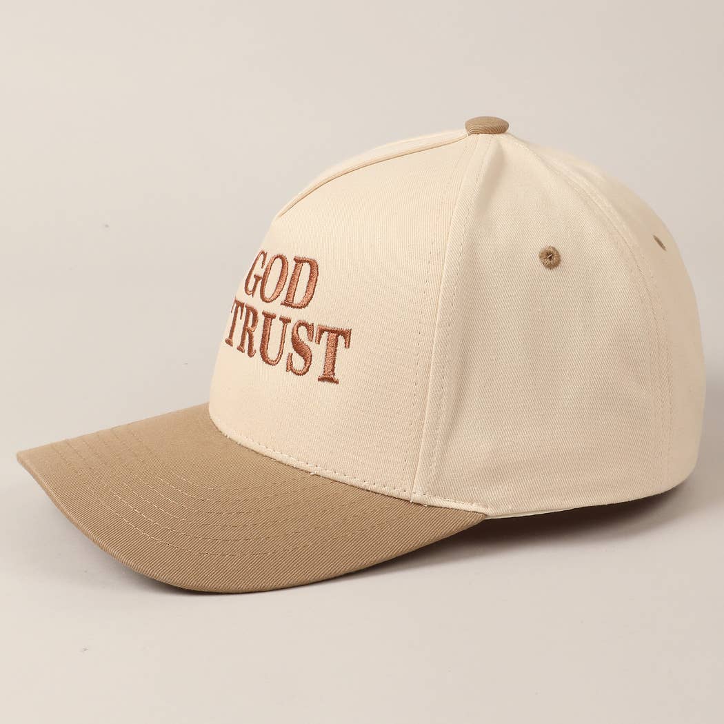 In God We Trust Embroidered Two-Tone Canvas Cap