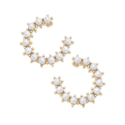 Pearl-Studded Horseshoe Earrings