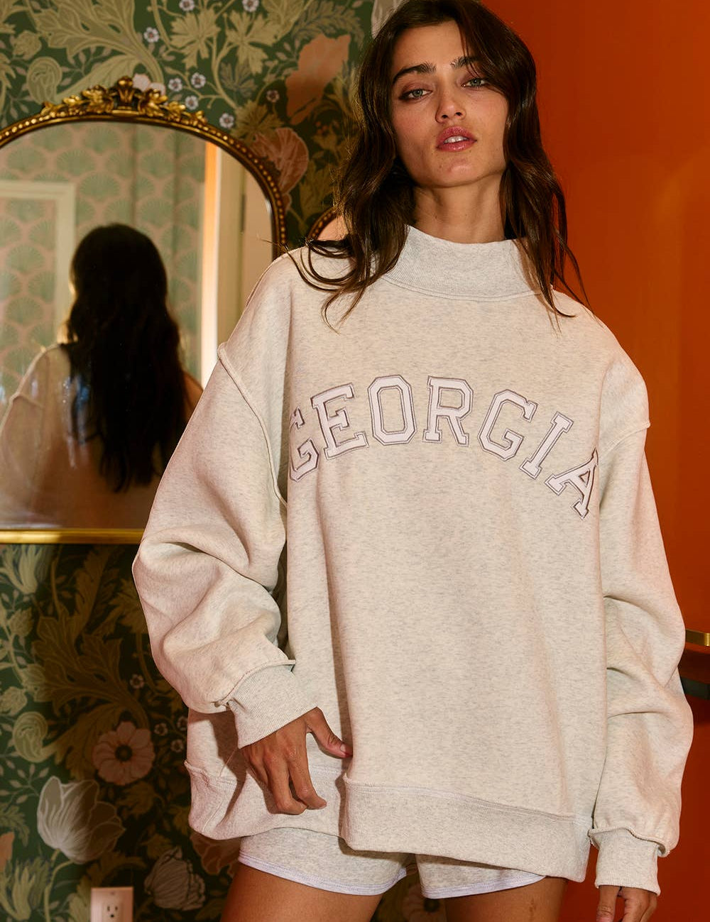 Georgia Embroidered MockNeck