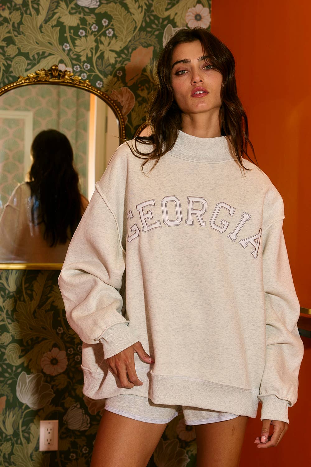 Georgia Embroidered MockNeck