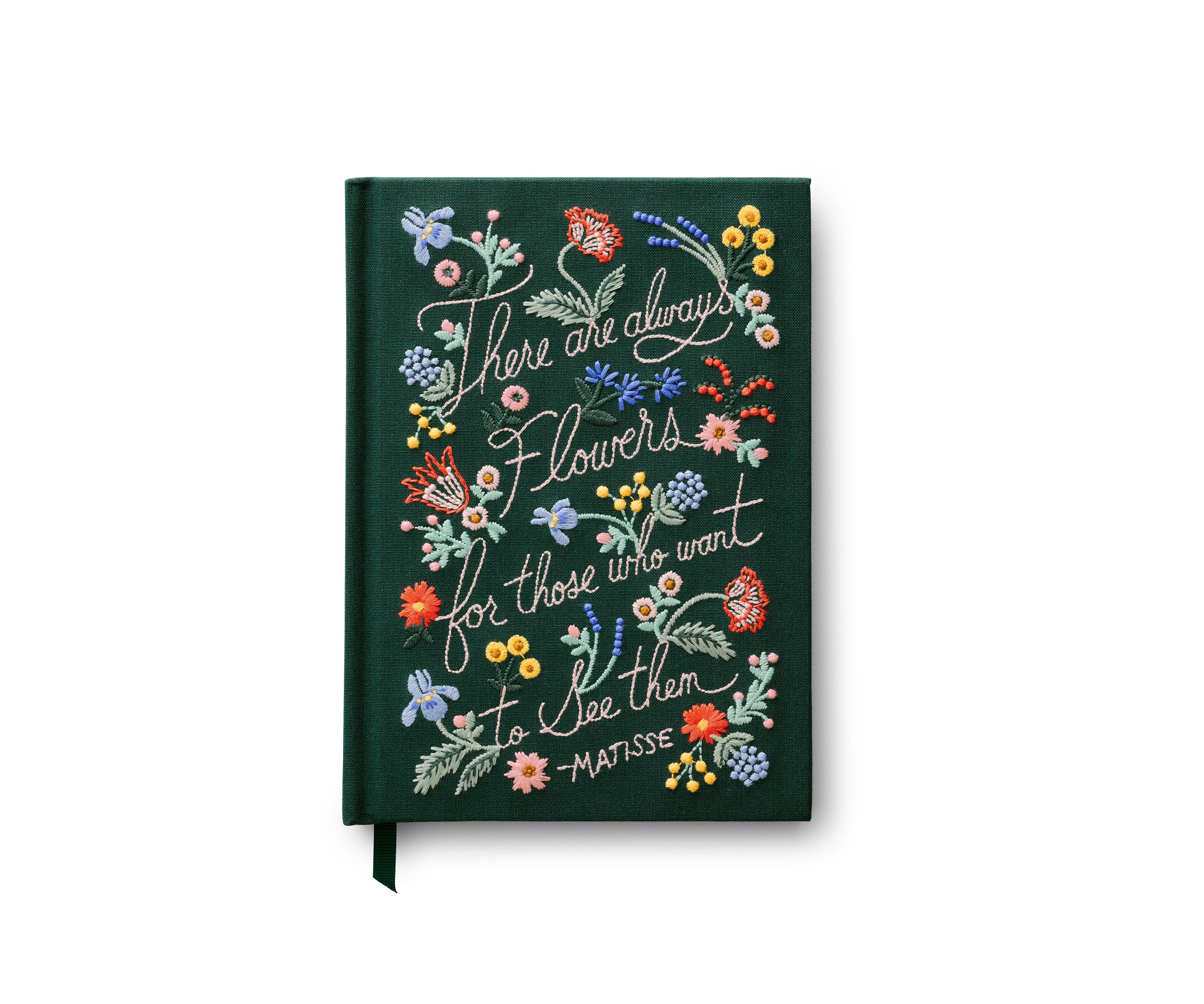 "There Are Always Flowers" Embroidered Journal