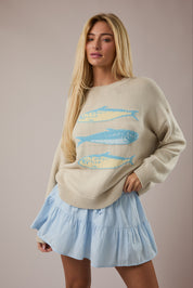 Beige Tan Sardines Sweater