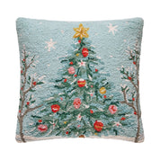 Light Blue Holiday Christmas Tree Hook Pillow