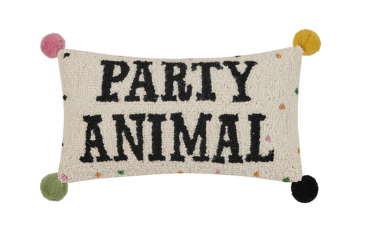 Party Animal w/Pom Pom Hook Pillow