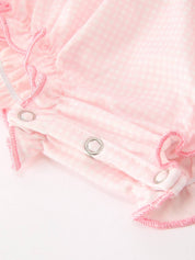 Pink Duck Embroidered Baby Girl Romper