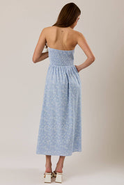 Strapless Lace Trimp Midi Dress