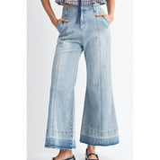 High-Rise Lt Denim Wide Leg Jean