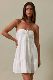 White Lace Babydoll Mini Dress