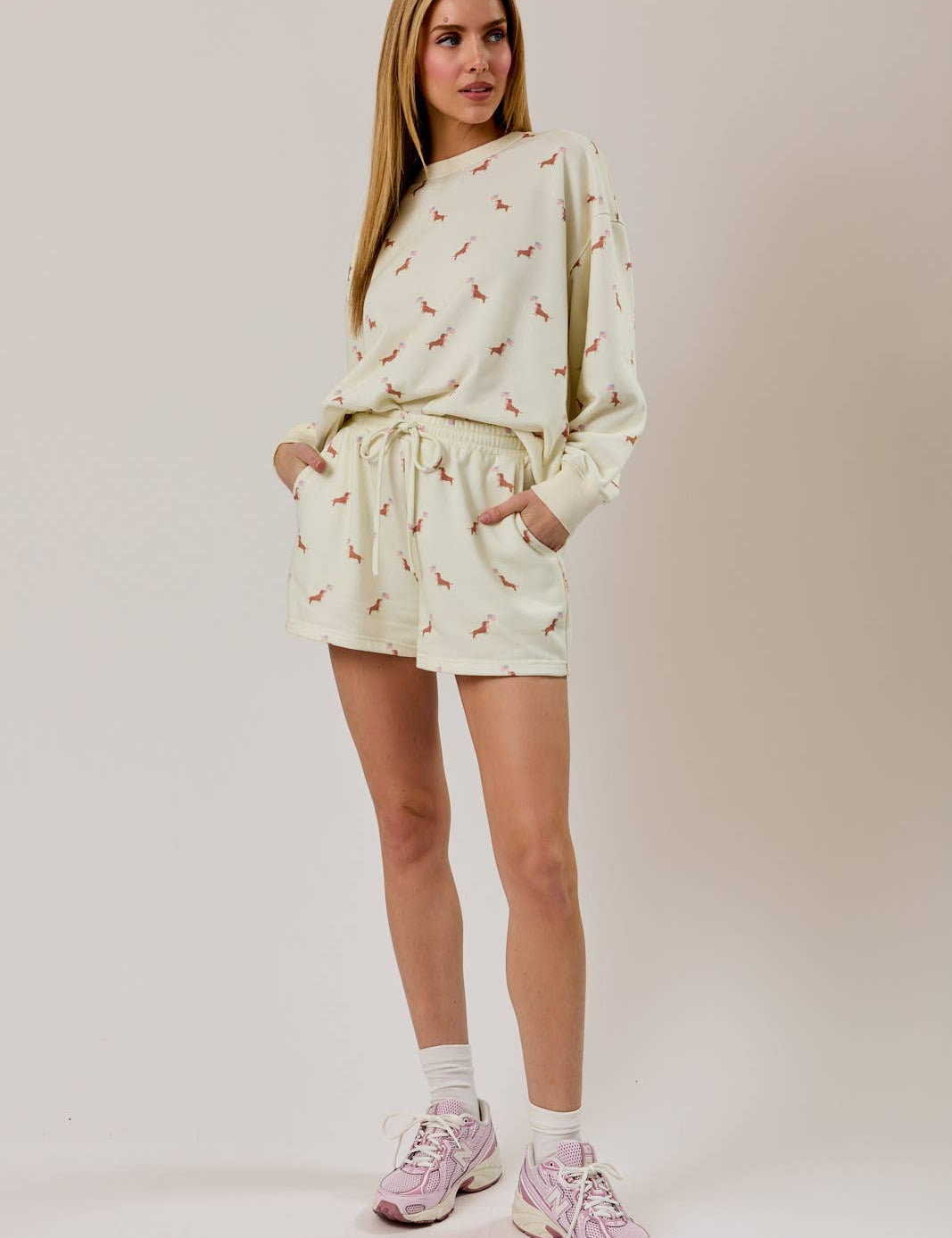 Cream USA Dog Graphic Print Set