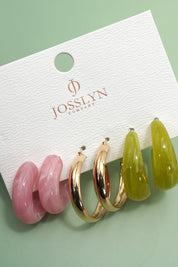 Classic Acrylic Hoop Trio Earrings