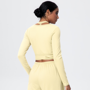 Yellow Women’s Criss-Cross Waist Top
