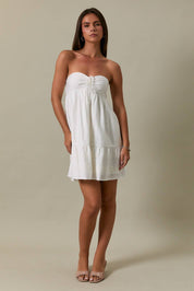 White Lace Babydoll Mini Dress