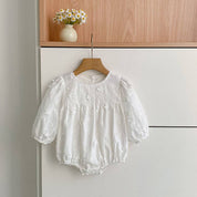 White Embroidered Baby Dress & Romper