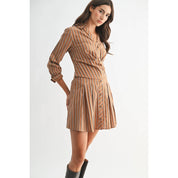 Striped Collared Shirt Dress