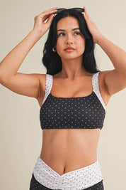 Polka Dot Scrunched Sports Bra