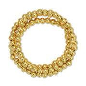 Classic Beaded Stretch Bracelets: Gold / 4mm