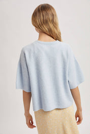 Blue Single Button Cape Sweater