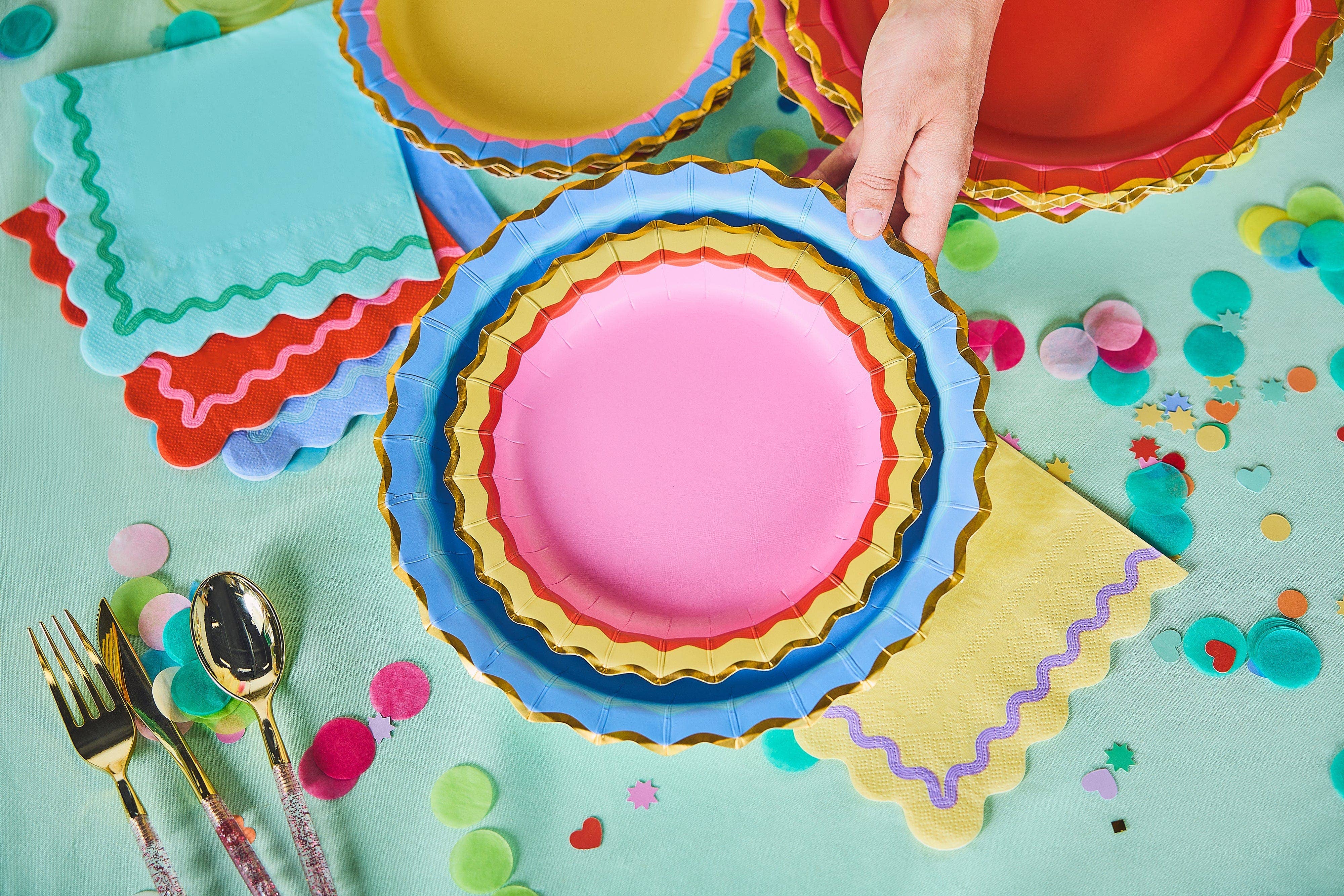 Rainbow Ric Rac Assorted Dinner Plates (10 ct) — view 8