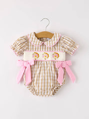 Fall Thanksgiving Plaid Baby Romper