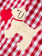 Valentine Red Plaid Boys Romper