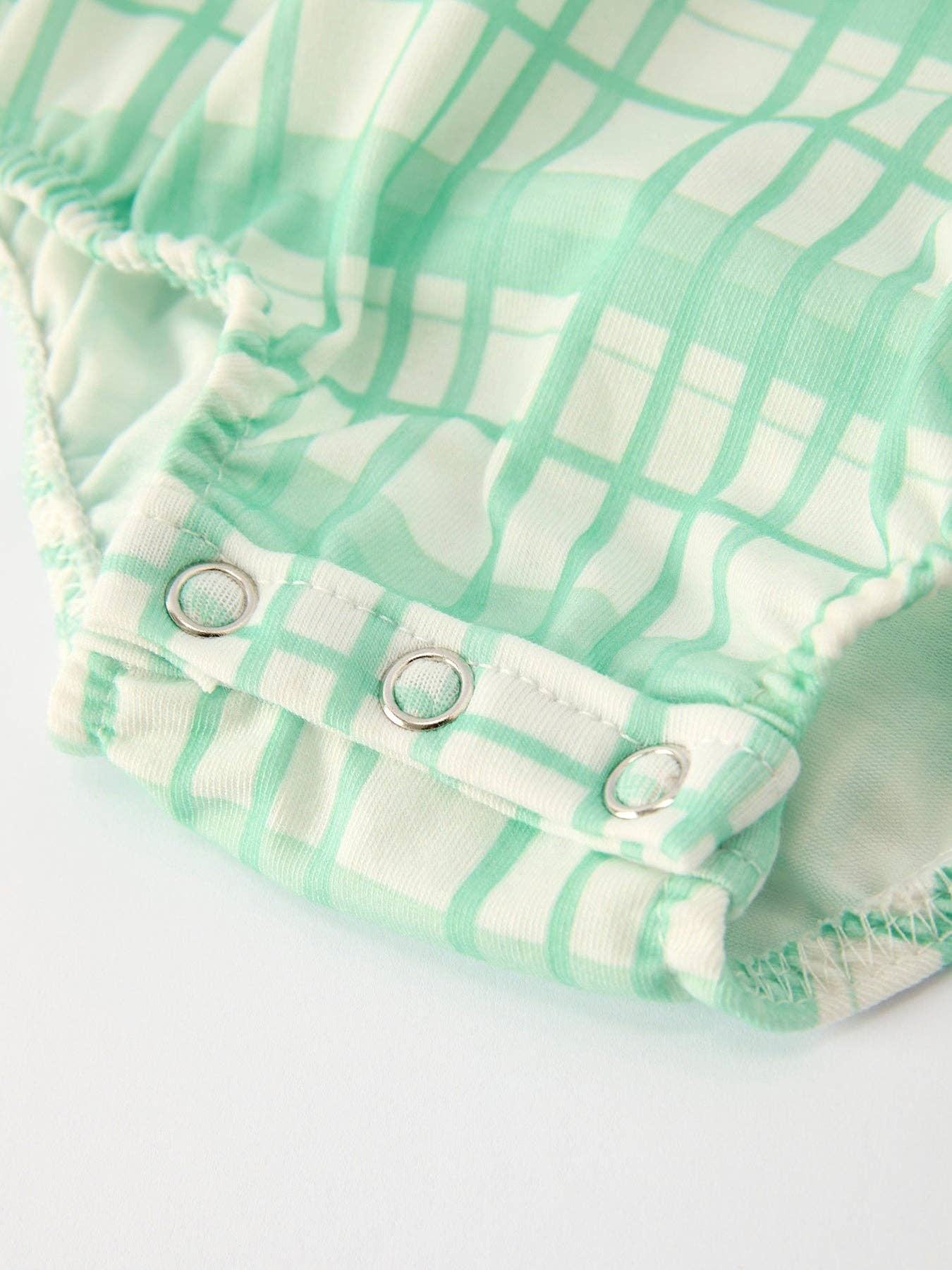 Green Plaid Christmas Romper