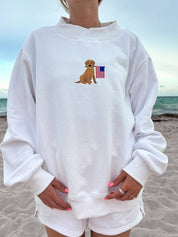 White American Flag Dog Mockneck