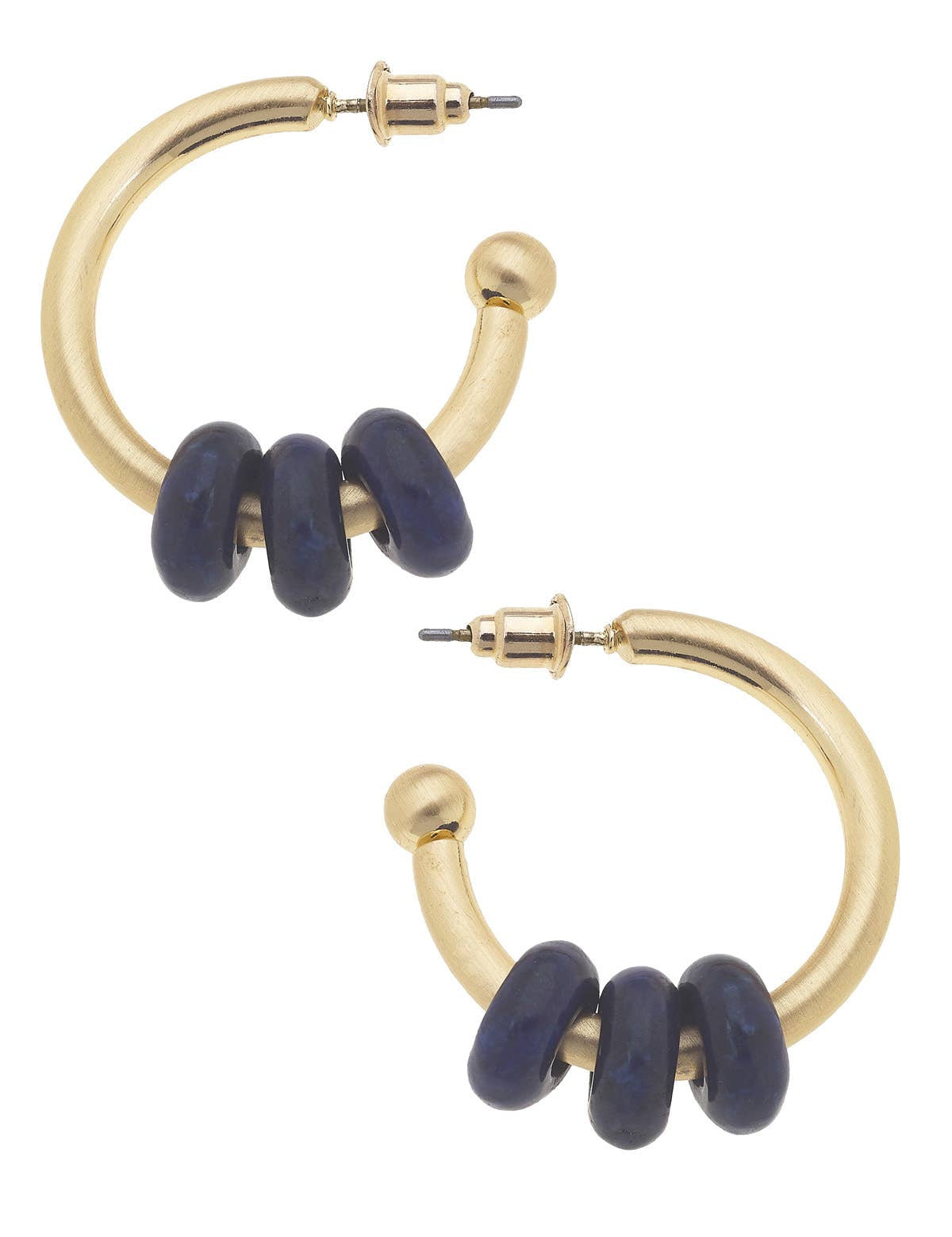 Olivia Gemstone Hoop Earrings