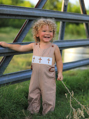 Stripe Smocked Cross Boys' Romper