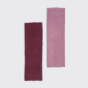 Recycled Fabric Ribbed Elastic Headbands 2pc Set - Cherry Lacquer & Dusty Pink