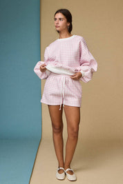 Pink Gingham Lounge Set