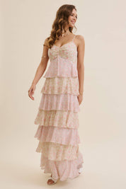 Multicolor Floral Tiered Maxi Dress