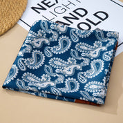 Teal Paisley Border Square Scarf