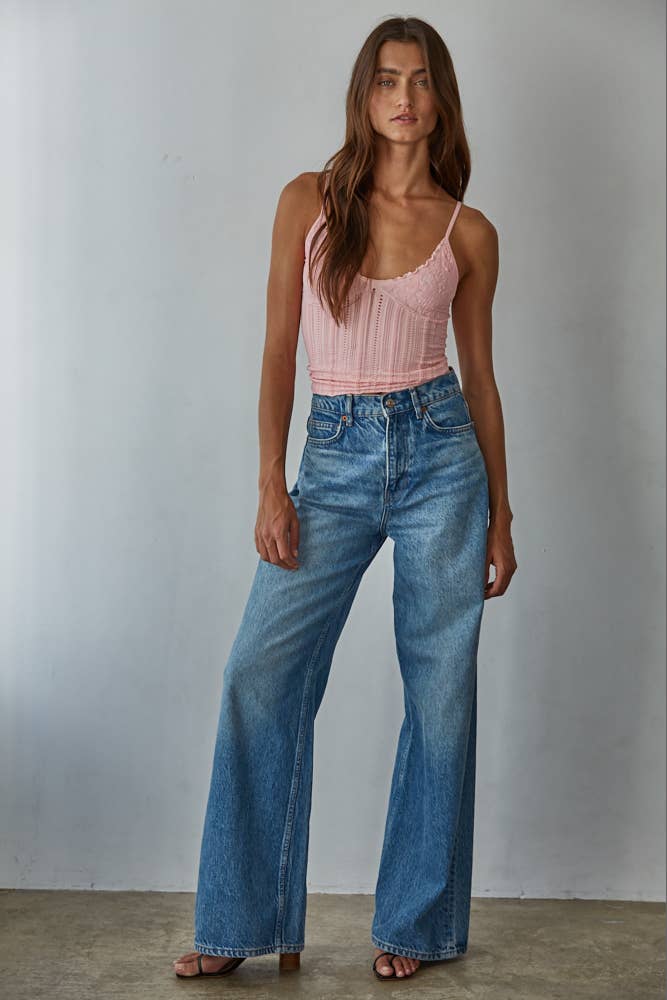 Pink Jacquard Pattern Top