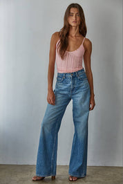 Pink Jacquard Pattern Top