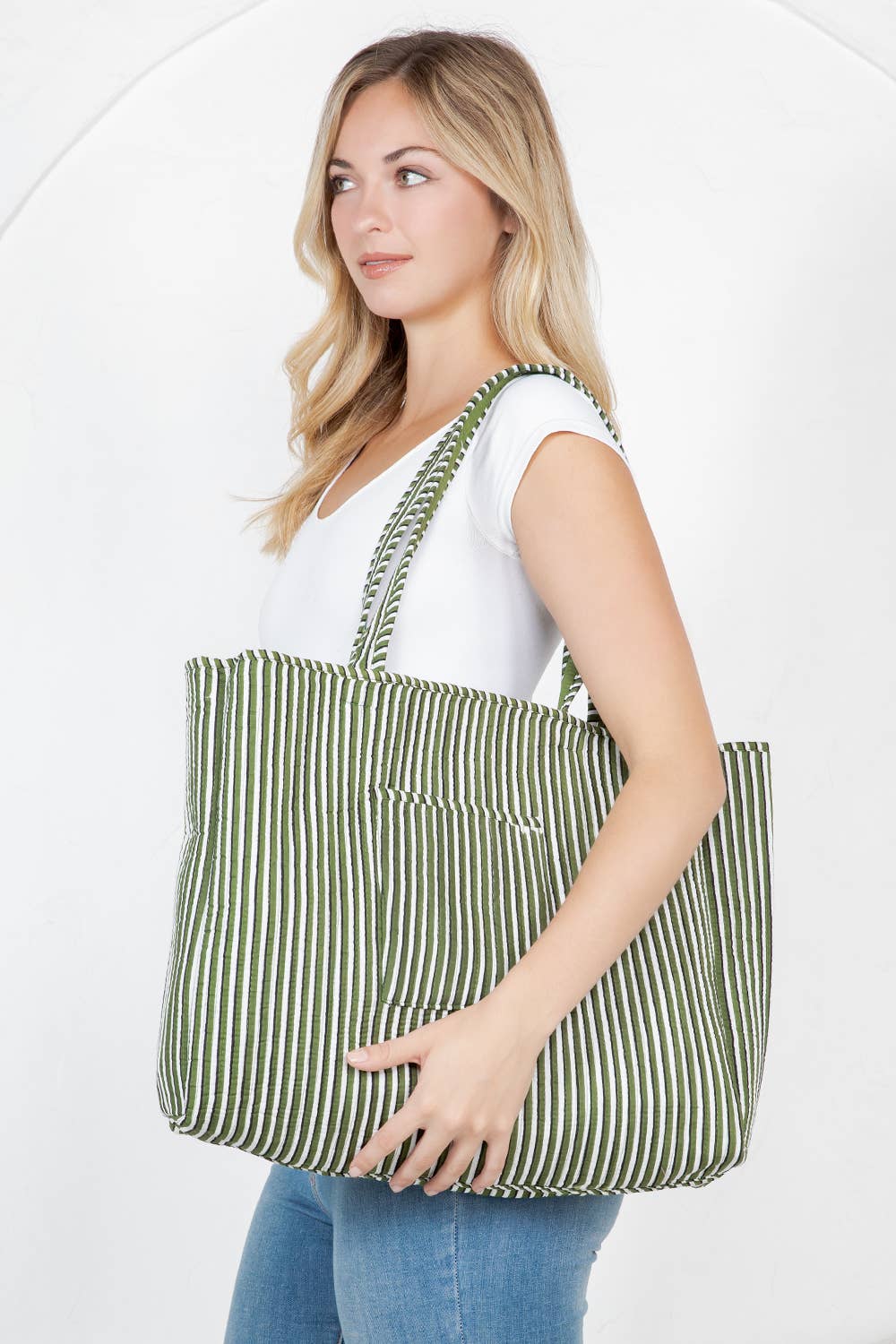 Green Jungle Safari Quilted Tote Bag