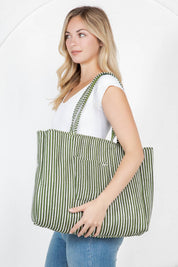 Green Jungle Safari Quilted Tote Bag