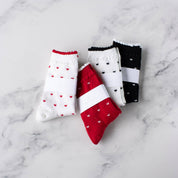 Red & White Heart Casual Socks