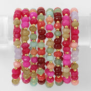 Large Stone Bracelets with Gold Bead Accents - Assorted